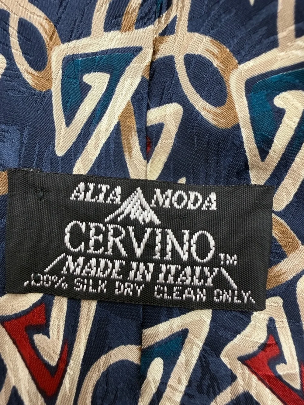 Alta Moda Cervino Vintage Tie Geometric 100% silk tie, made in Italy